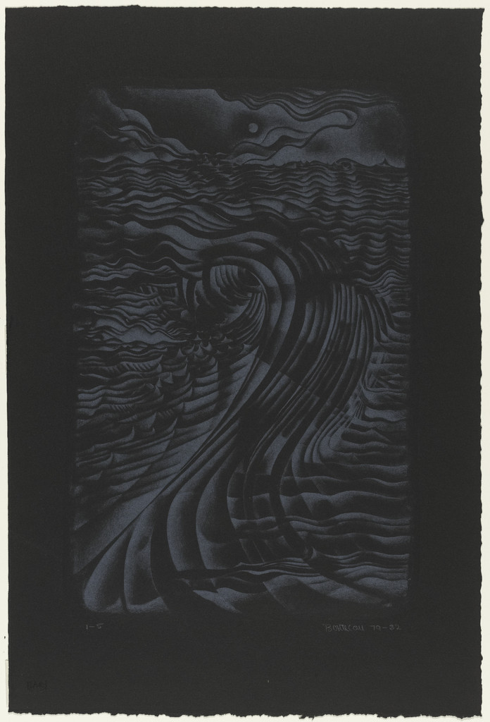Study for An Untitled Print (White on Black), Lee Bontecou, 1979–82