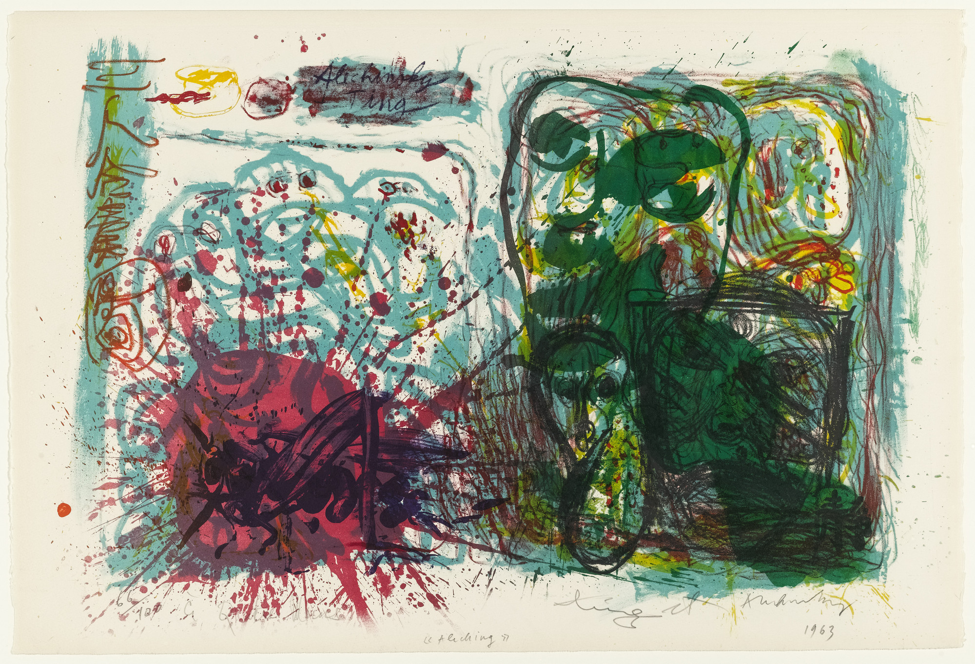 Pierre Alechinsky, Walasse Ting. &#34;Aleching&#34;. 1963