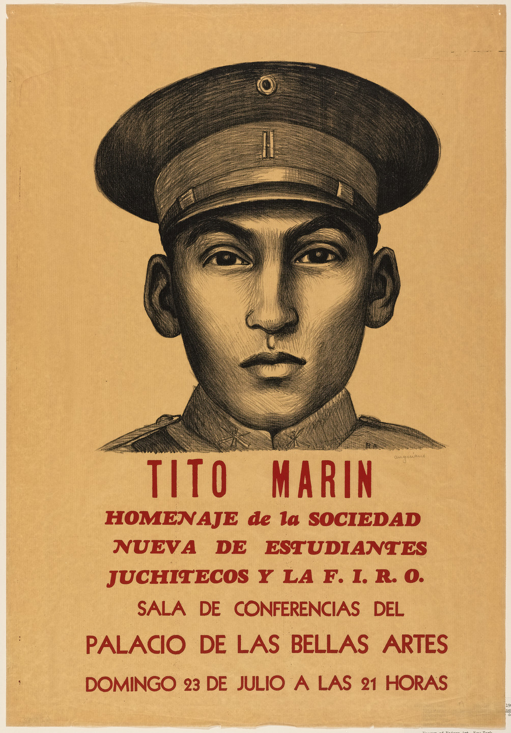 Raúl Anguiano. Tito Marin. An Appreciation of the New Student Society (Tito Marin. Homenaje de la sociedad nueva de estudiantes). 1942