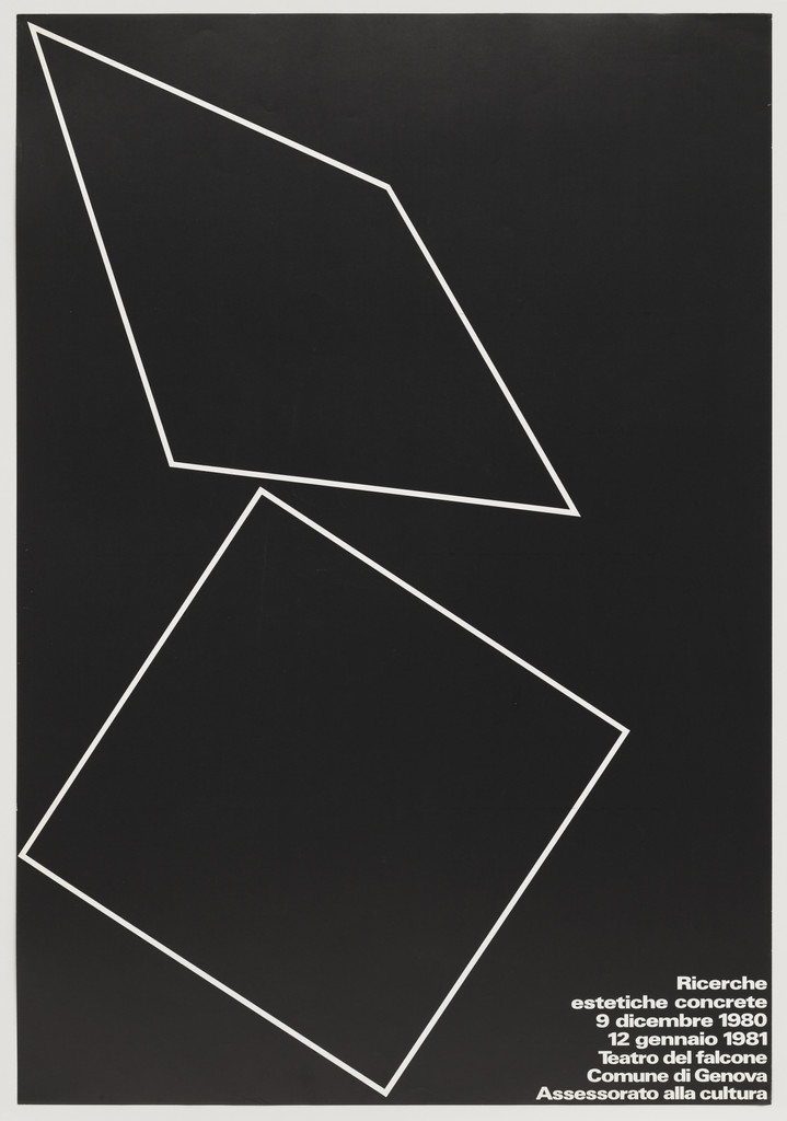 Richerche Estetiche Concrete (Aesthetic Concrete Research) (Poster for the Genoa cultural program Arte e Città [Art and the City])