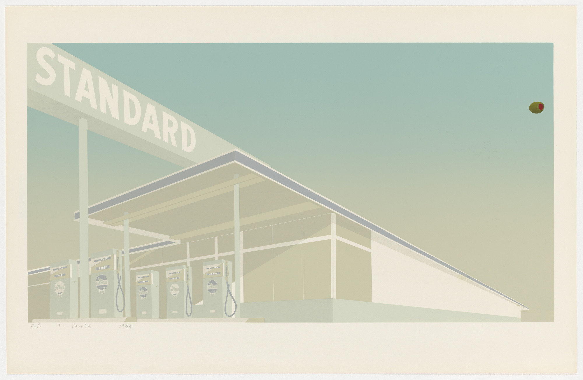 Edward Ruscha. Cheese Mold Standard with Olive. 1969