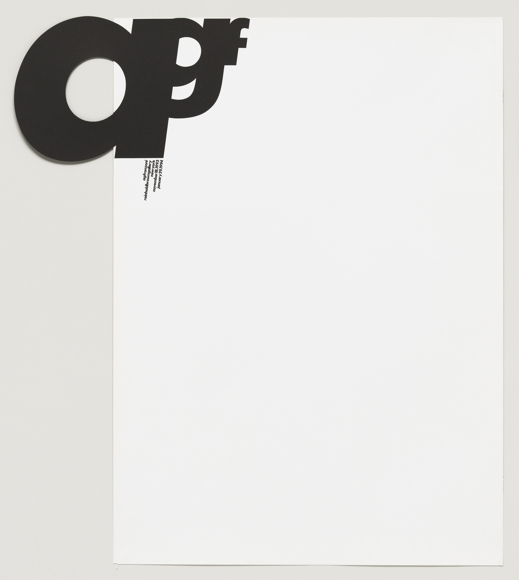 A. G. Fronzoni. Mostra Personale