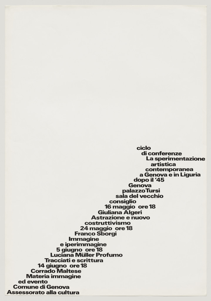 Ciclo di Conferenze. La Sperimentazione Artistica Contemporanea a Genova e in Liguria dopo il '45