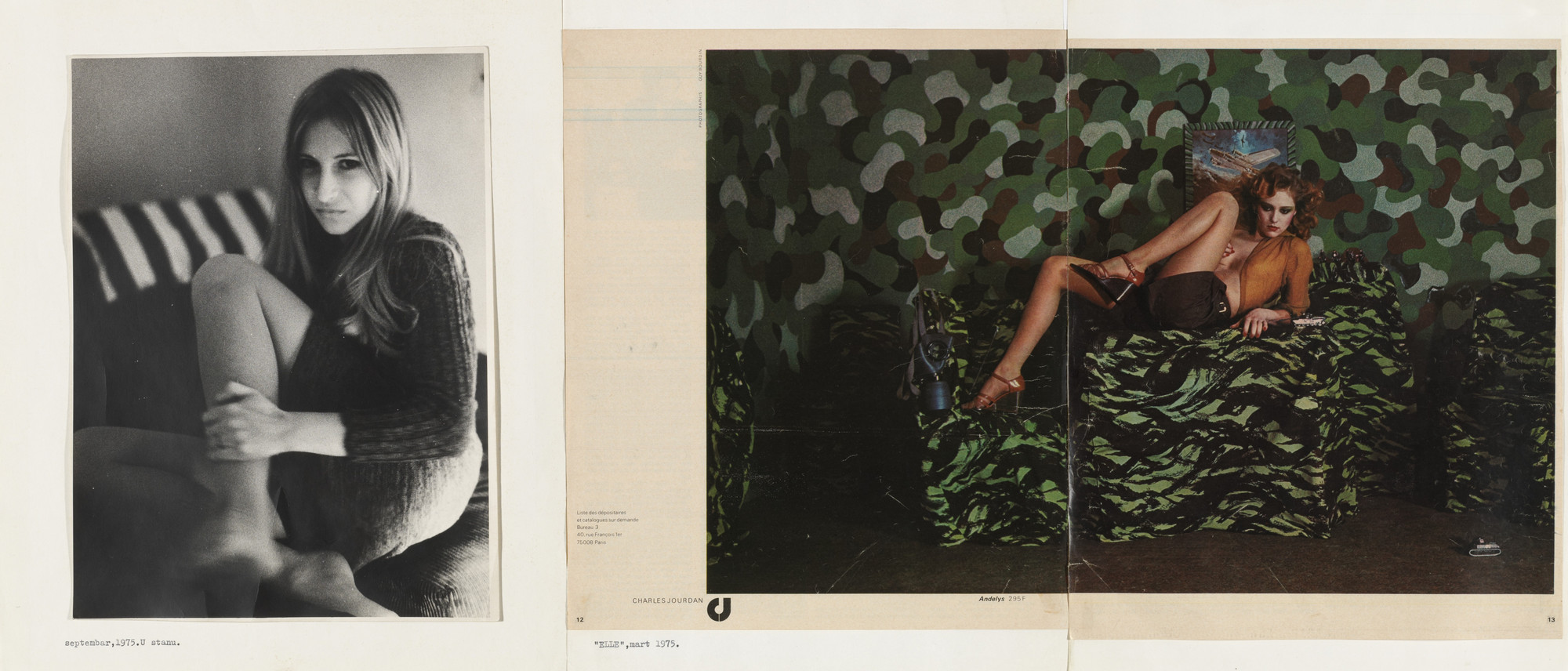 Sanja Iveković. In the Apartment, September 1975 / &#34;Elle,&#34; March 1975. 1975