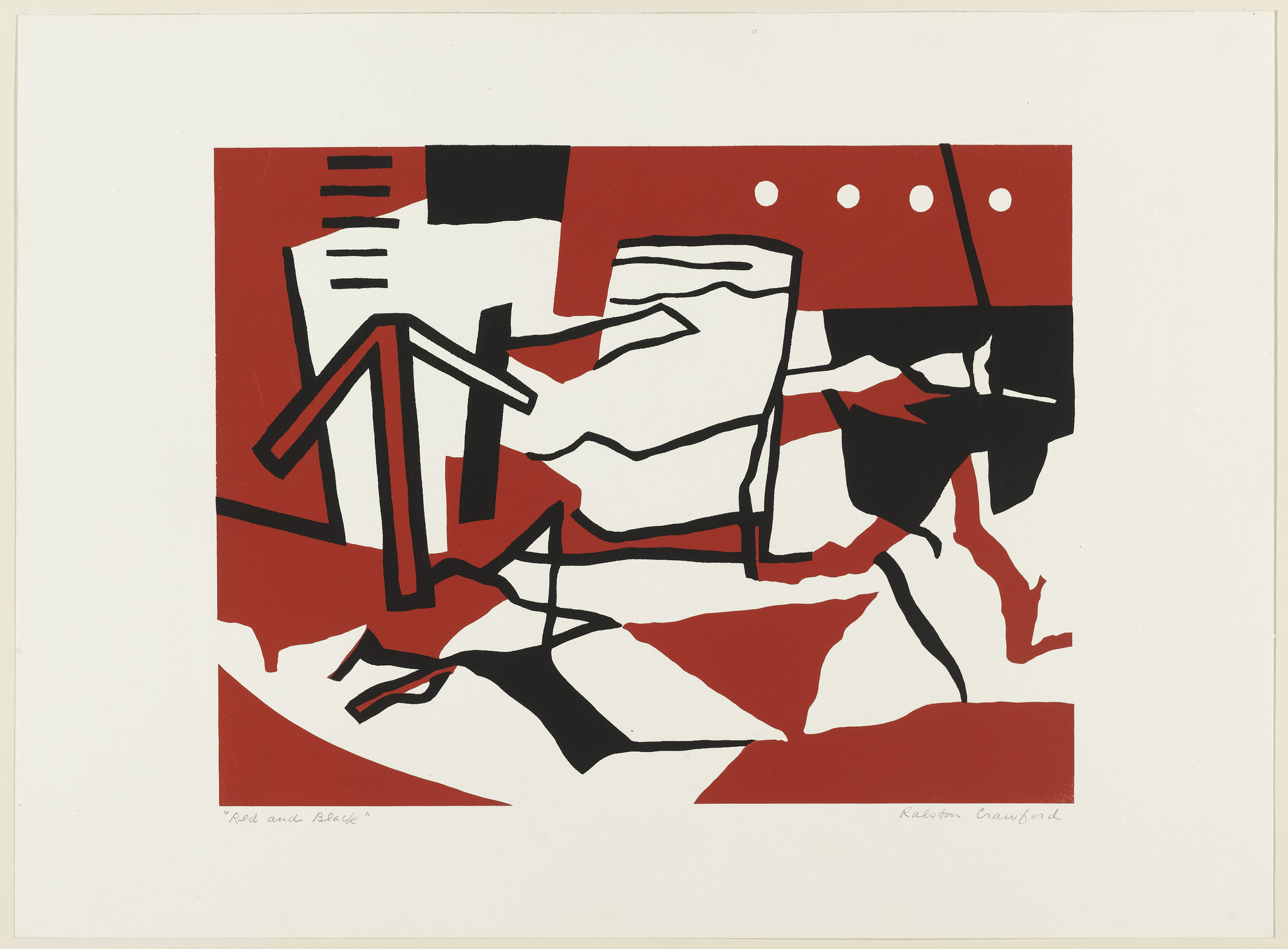 Ralston Crawford. Red and Black (U.S.S. Nevada). 1949 | MoMA