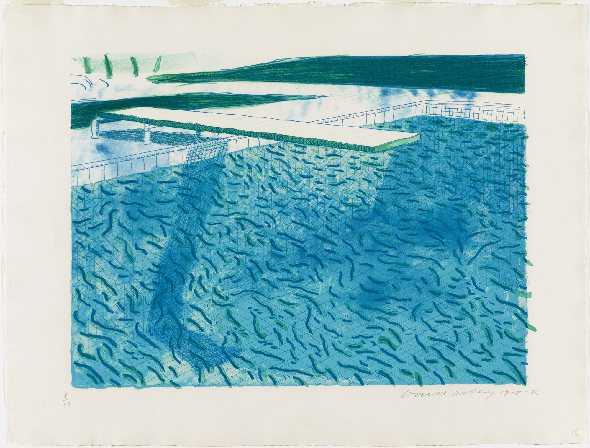 David Hockney. Lithograph of Water Made of Thick and Thin Lines, a