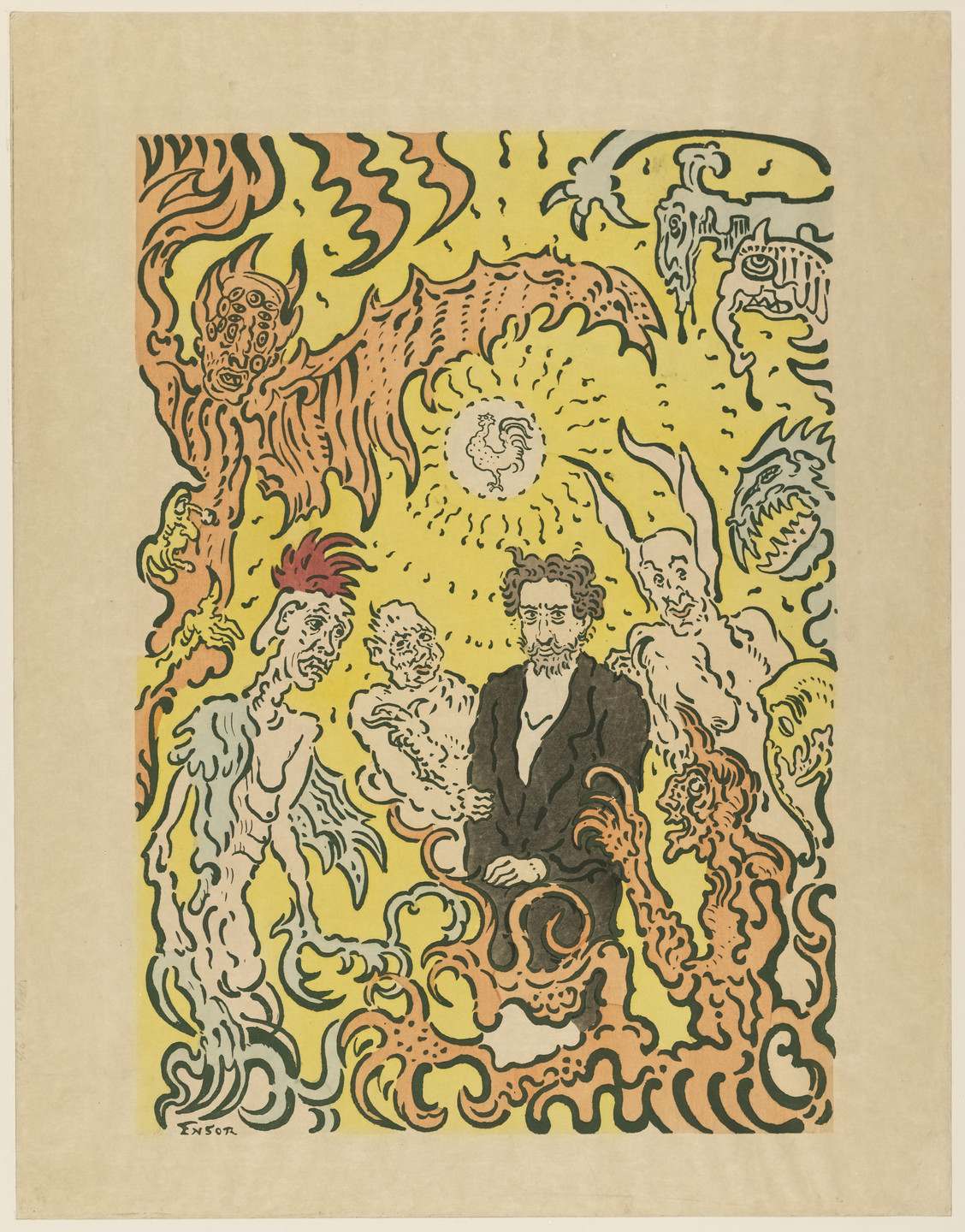 James Ensor. Self Portrait with Demons. 1898