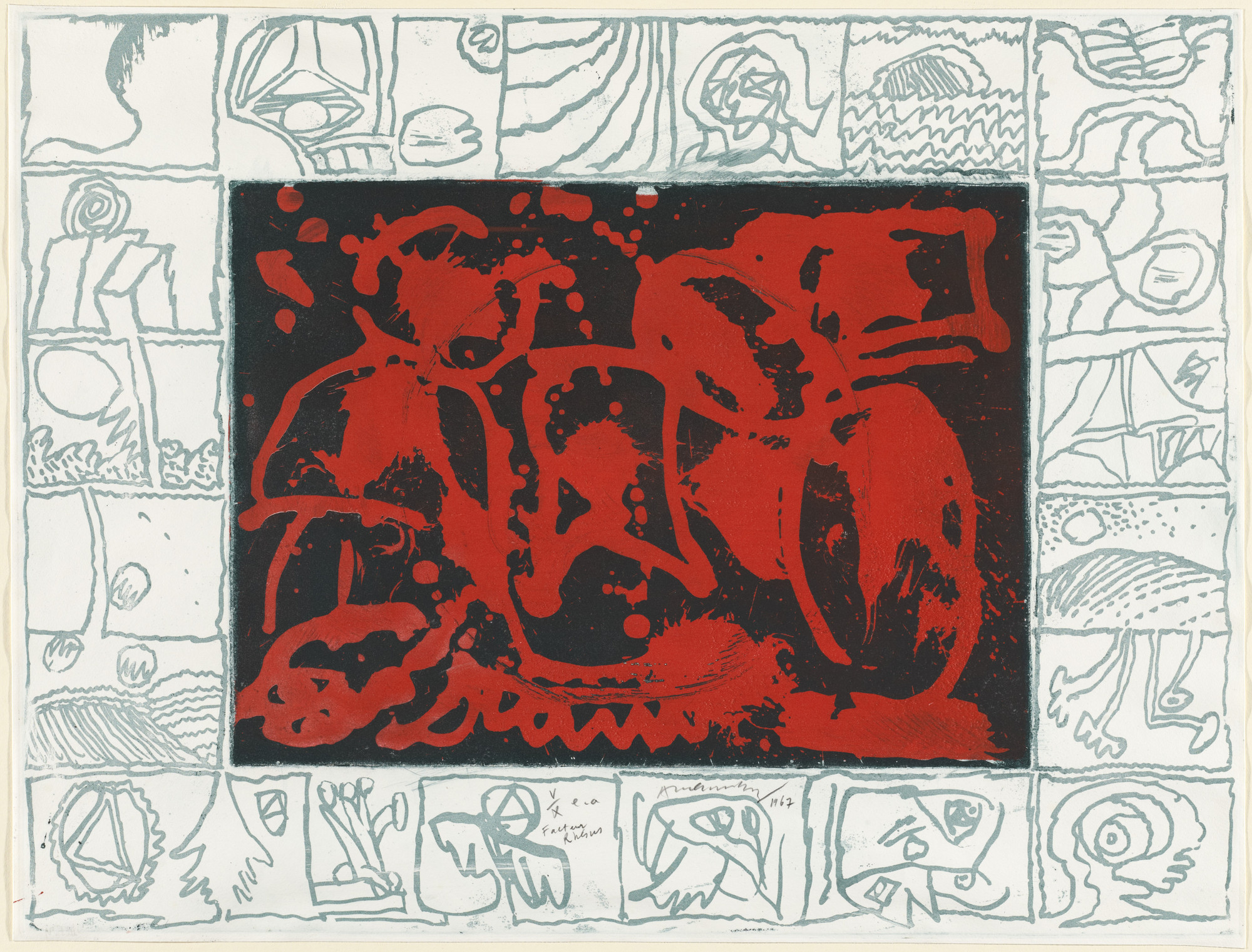 Pierre Alechinsky. Rhesus Factor ( Facteur Rhésus )