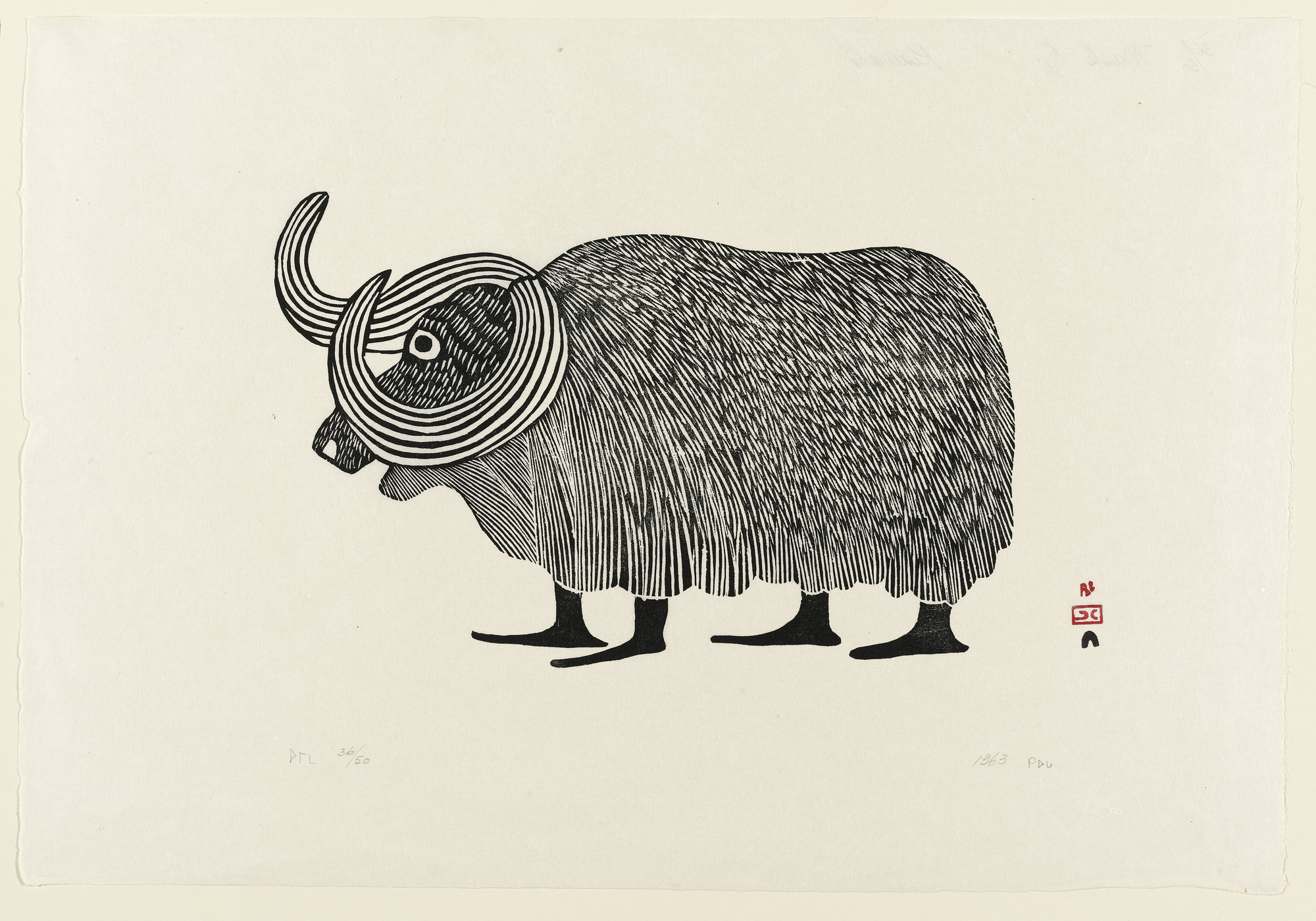 Kiawak Ashoona. Musk Ox. 1963