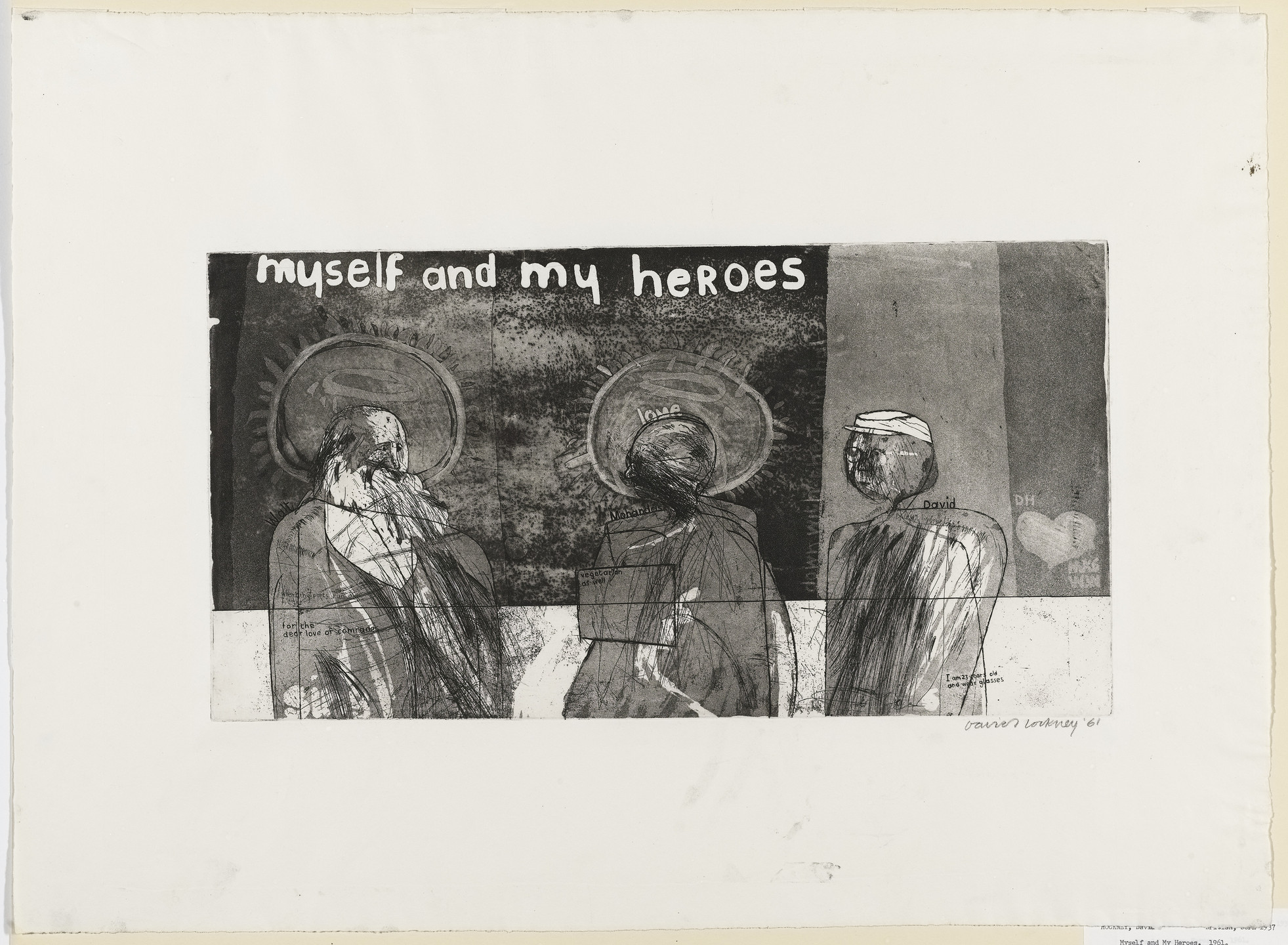 David Hockney. Myself and My Heroes. 1961
