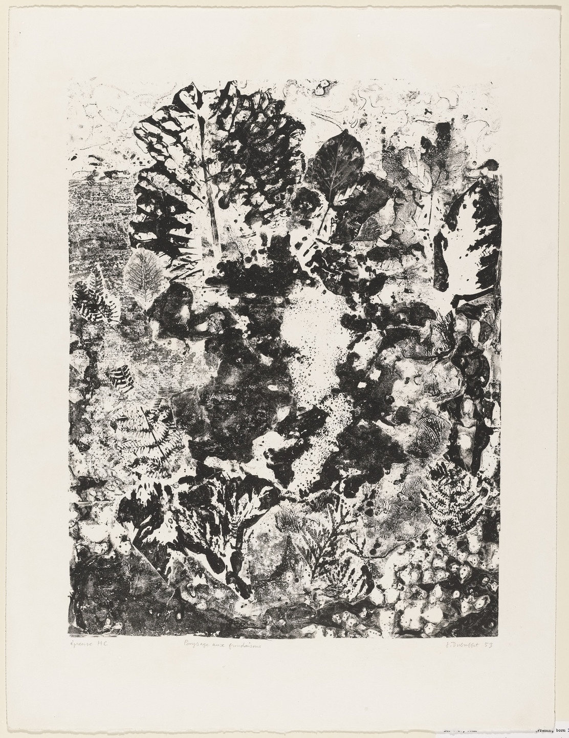 Jean Dubuffet. Landscape with Foliage (Paysage aux frondaisons). 1953