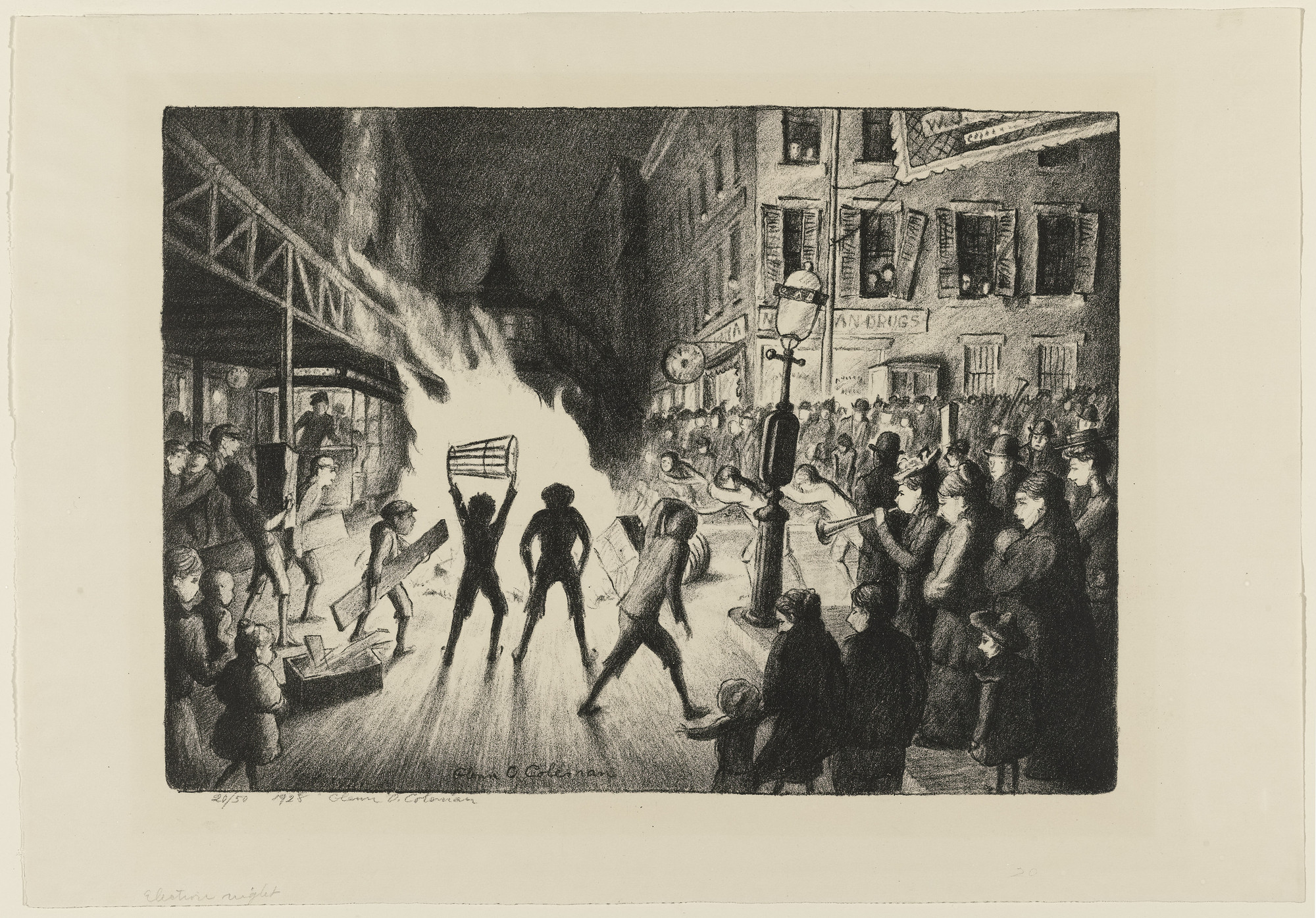 Glenn O. Coleman. Election Night. 1928