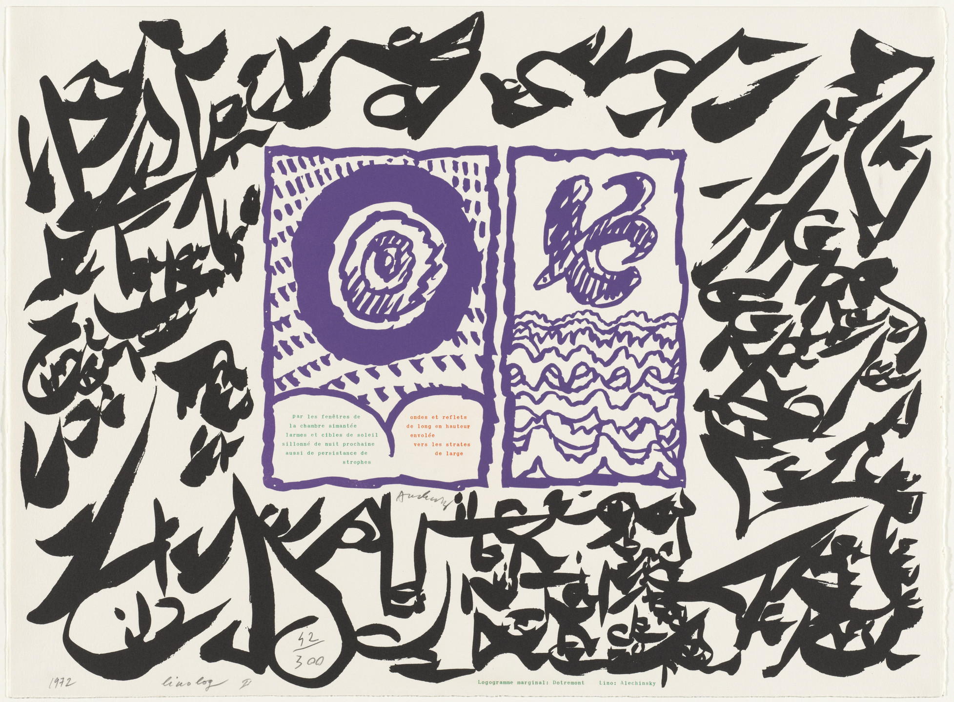 Pierre Alechinsky, Christian Dotremont. Linolog I. 1972