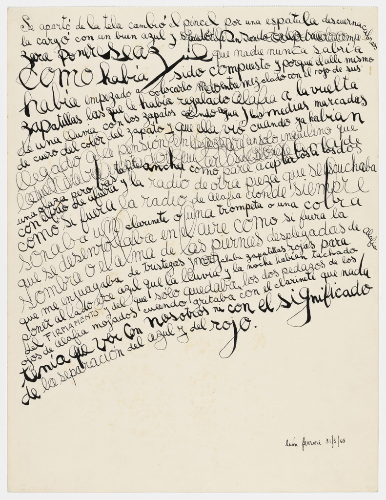 Se apartó de la tela (He moved away from the canvas), León Ferrari, 1965