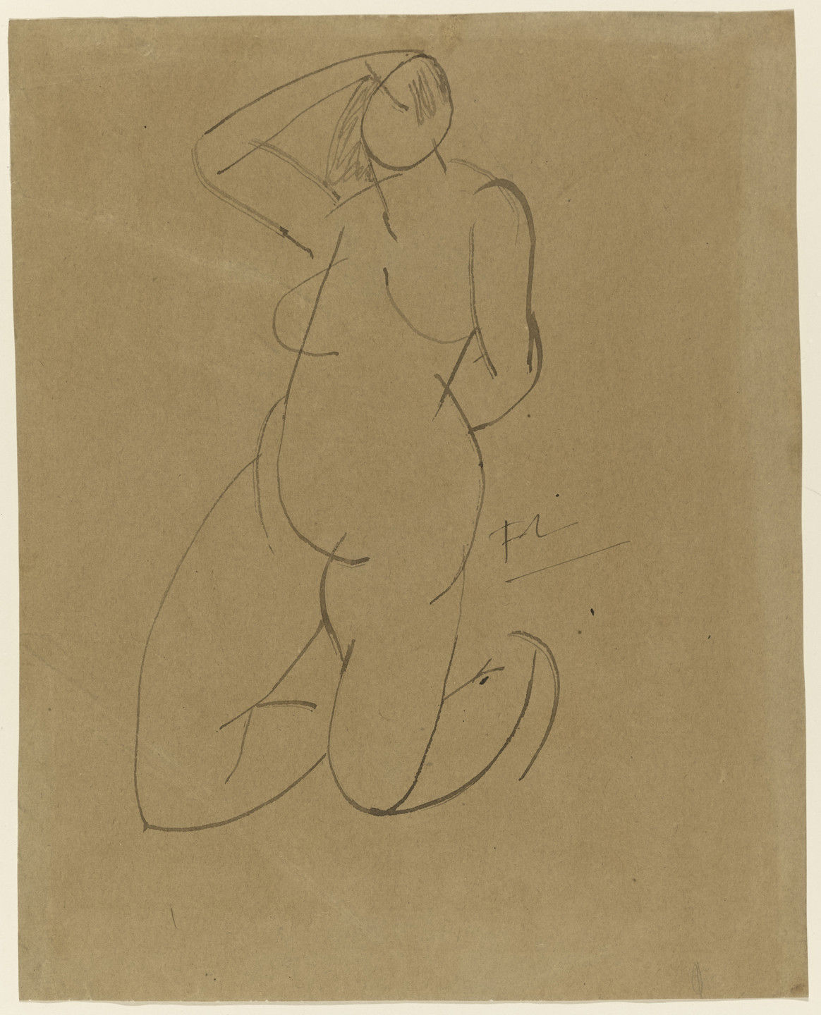 Fernand Léger. Kneeling Nude. c. 1907–08
