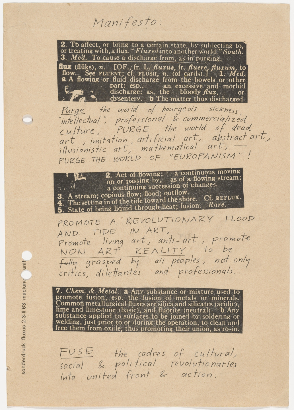 George Maciunas. Fluxus Manifesto. 1963