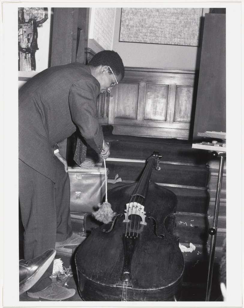 Benjamin Patterson's Variations for Double-Bass, performed during Kleines Sommerfest: Après John Cage, Galerie Parnass, Wuppertal, West Germany, June 9, 1962