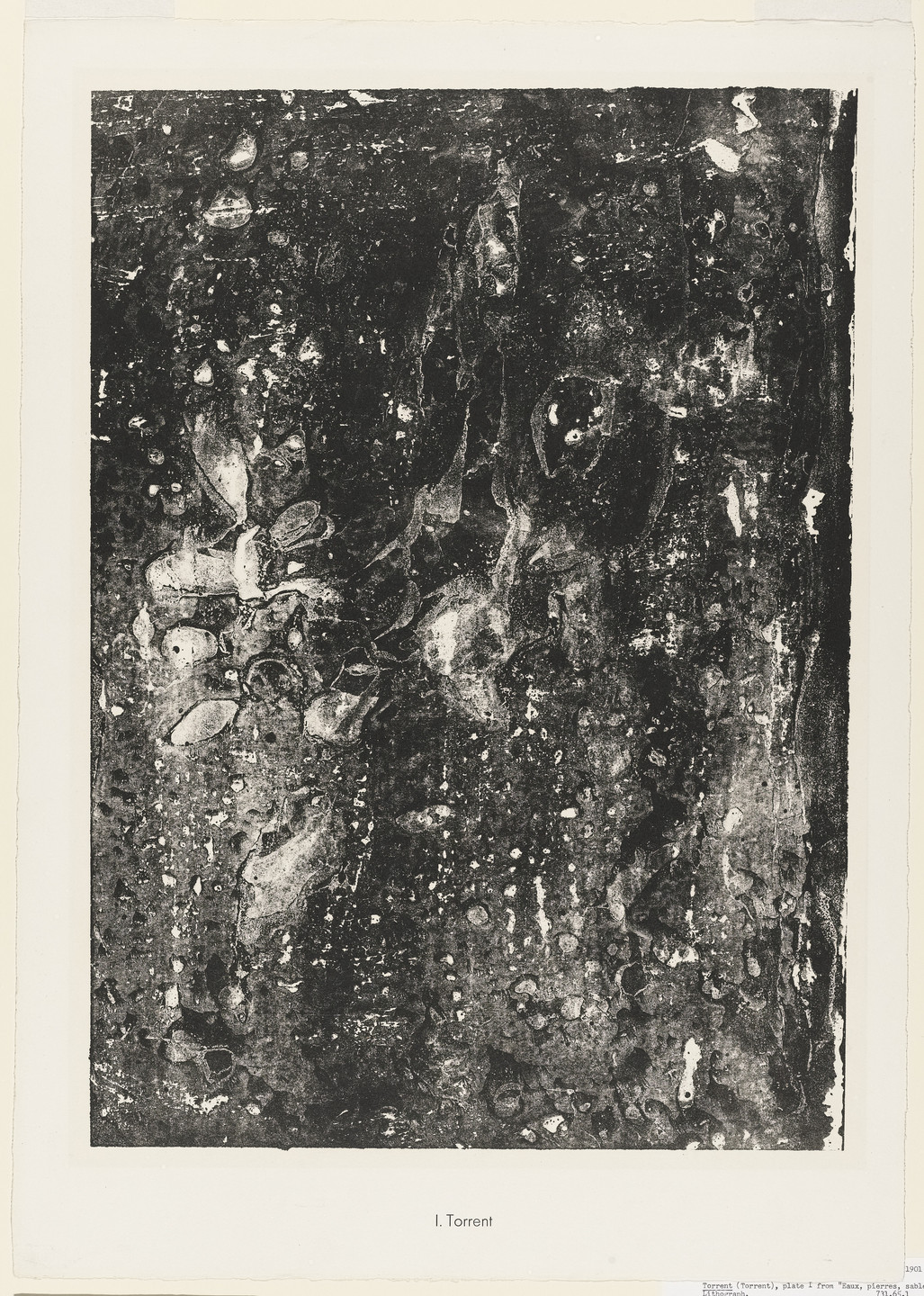 Jean Dubuffet. Torrent from the portfolio Waters, Stones, Sand (Eaux, Pierres, Sable) from Phenomena (Les Phénomènes). 1959