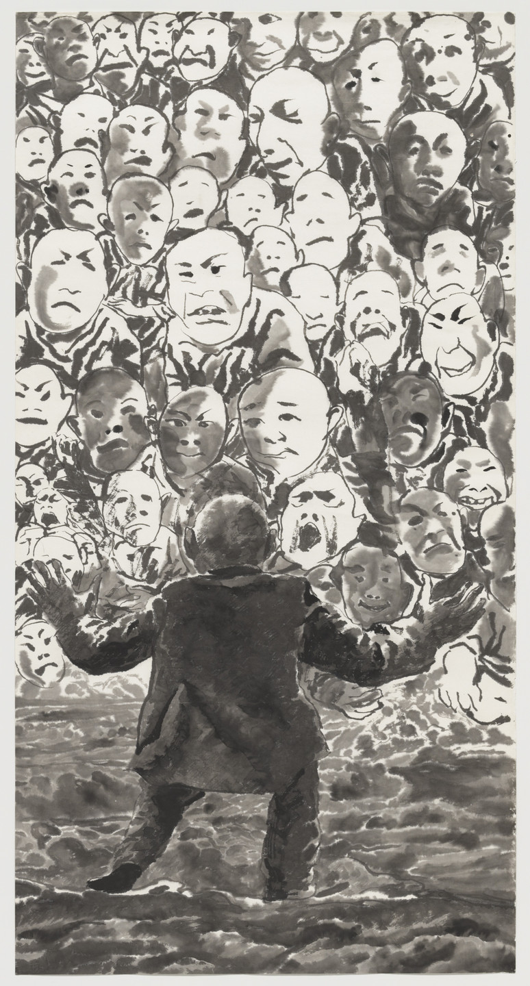 Fang Lijun. Ink-and-Wash Painting No. 2. (2004)