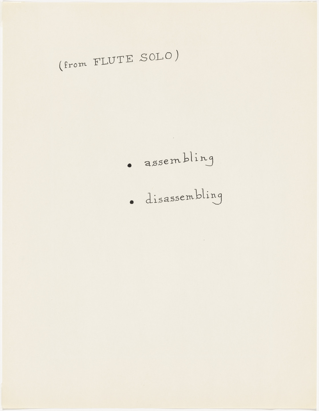 George Brecht. Eight Piano Transcriptions for David Tudor. 1963