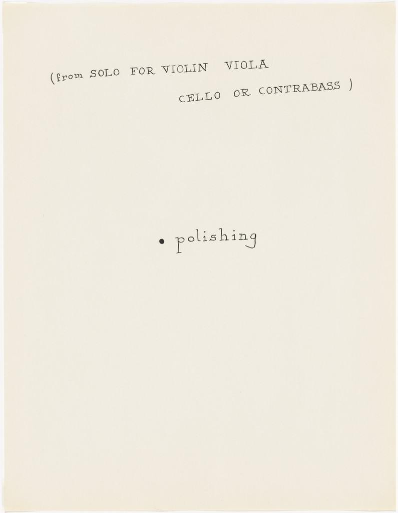 Eight Piano Transcriptions for David Tudor, George Brecht, 1963