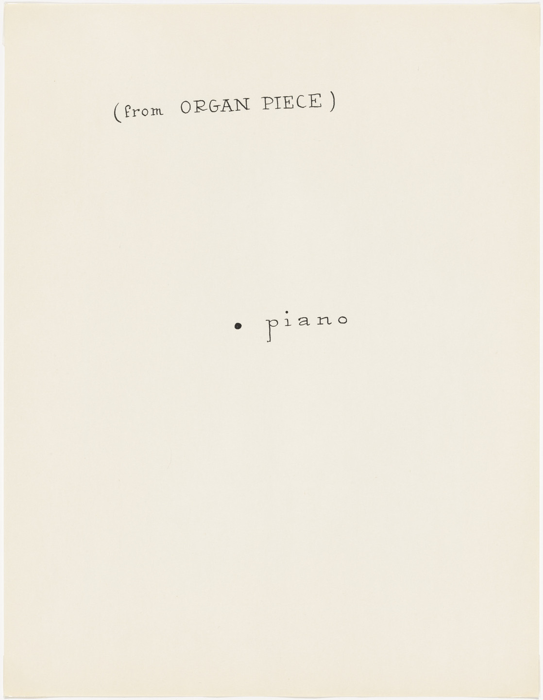 George Brecht. Eight Piano Transcriptions for David Tudor. 1963