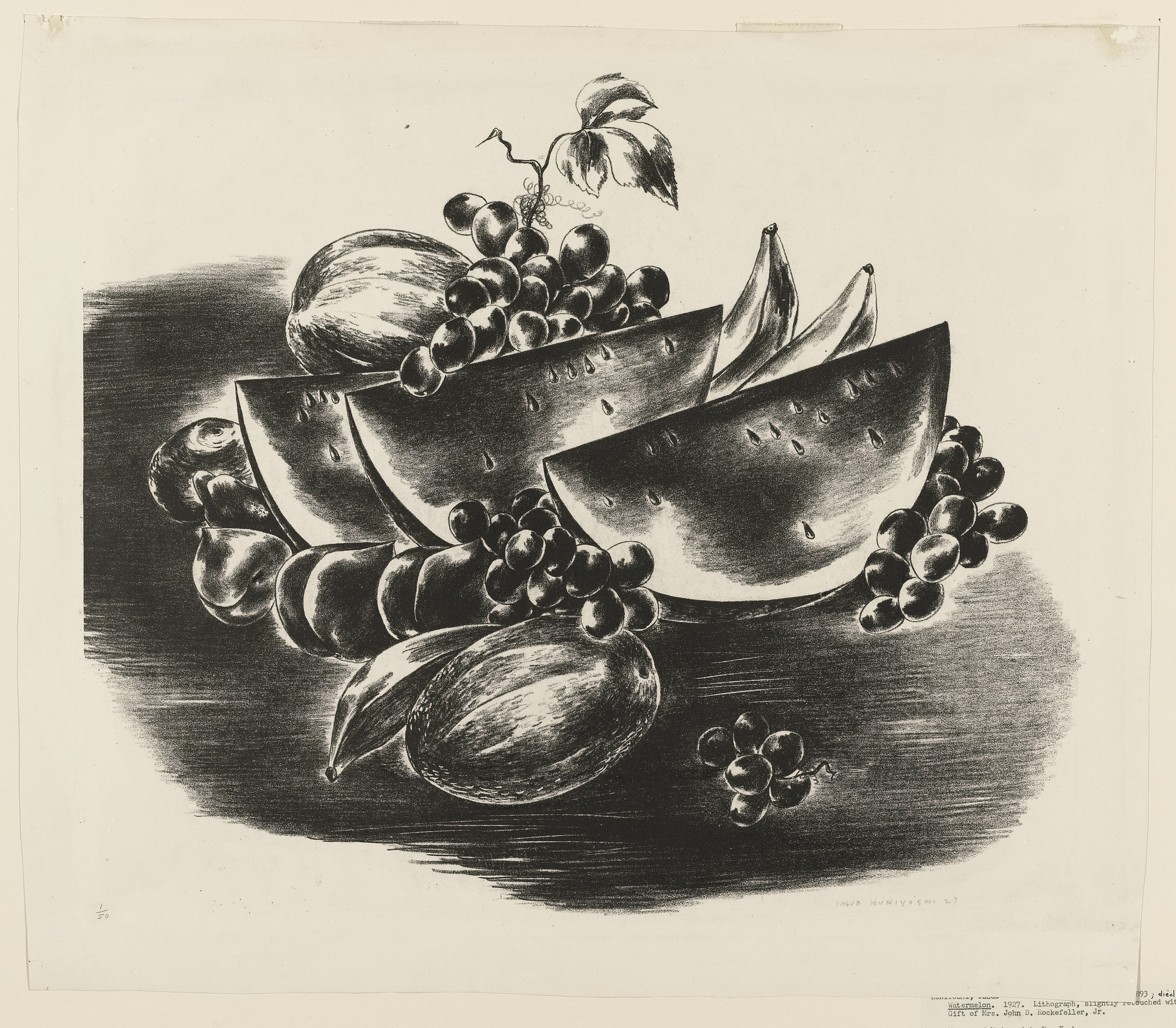 Yasuo Kuniyoshi. Watermelon - (Watermelon and Other Fruit