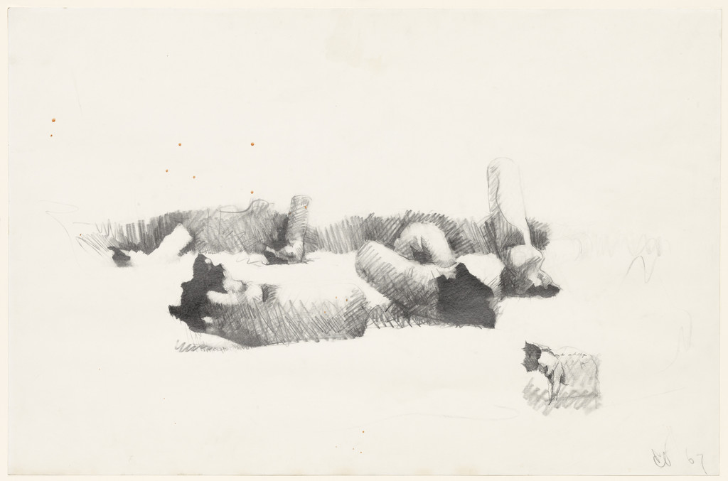 Colossal Fag Ends, Installed on Doberman Estate, Westphalia, with Sheep-Fag End Watching