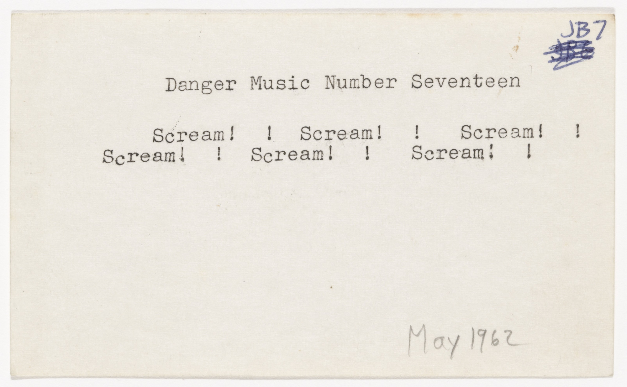 Dick Higgins. Danger Music Number Seventeen. 1962