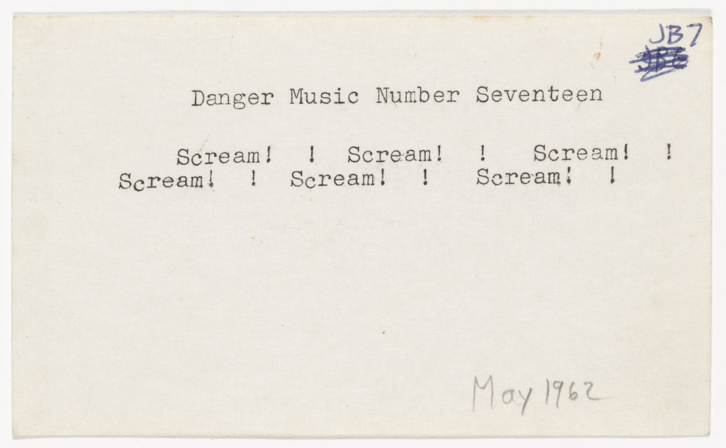 Danger Music Number Seventeen, Dick Higgins, 1962