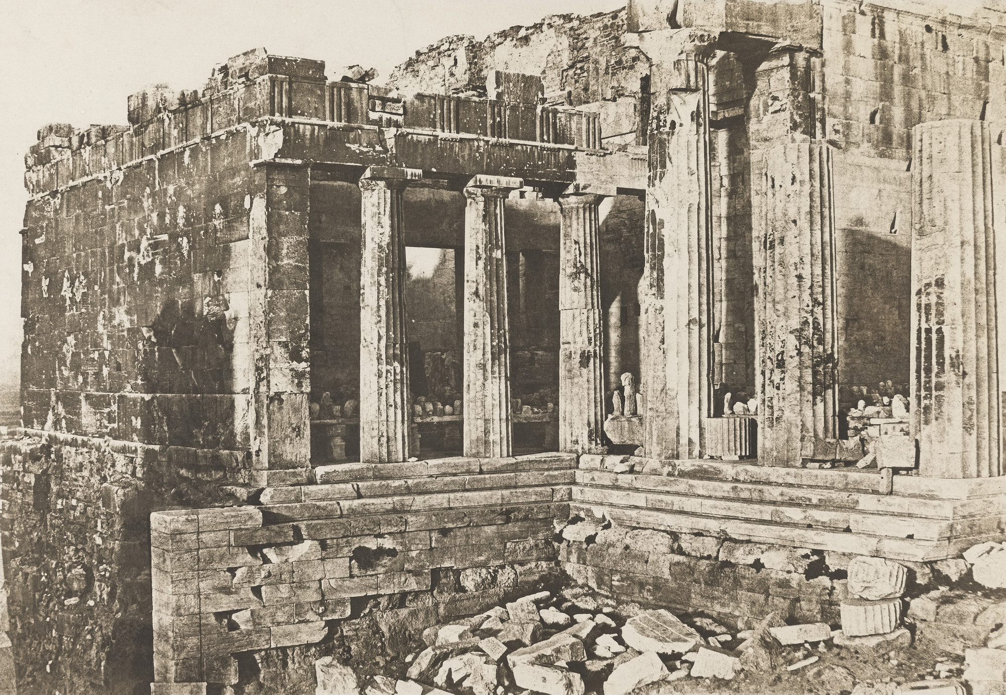 Eugène Piot. L'acropole d'athènes, les Propylées, Aile Gauche ou Pinacothèque
