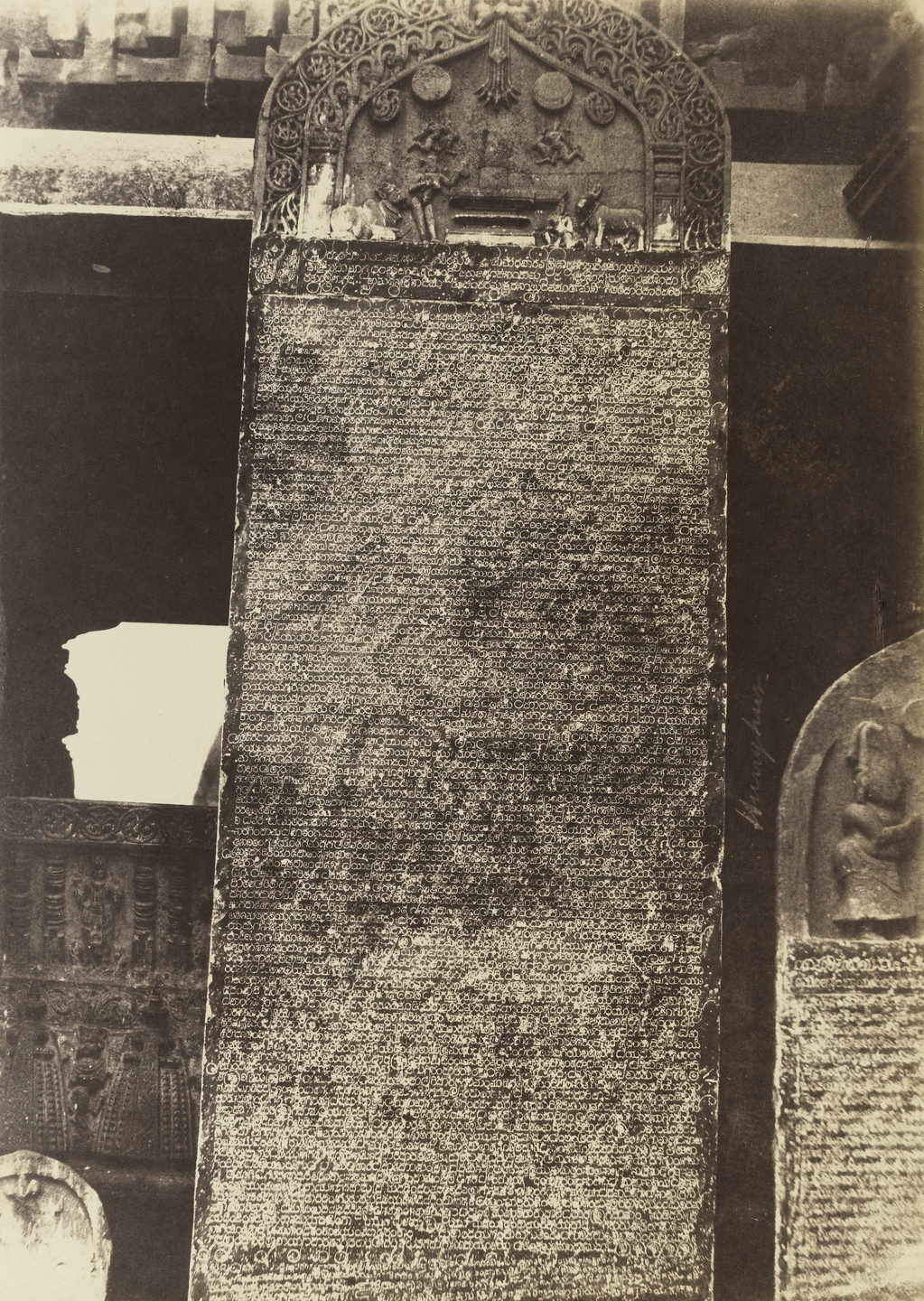 William Henry Pigou. Huryhur, Stone with Inscription from the book Architecture in Dharwar and Mysore. c. 1855