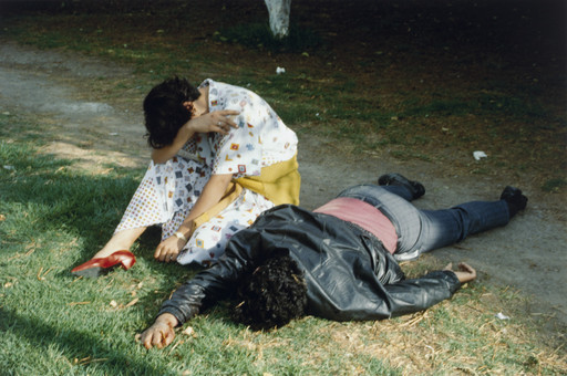 A Woman Grieves over Her Dead Boyfriend, Stabbed in Chapultepec Park While Resisting Robbers, Mexico City  
