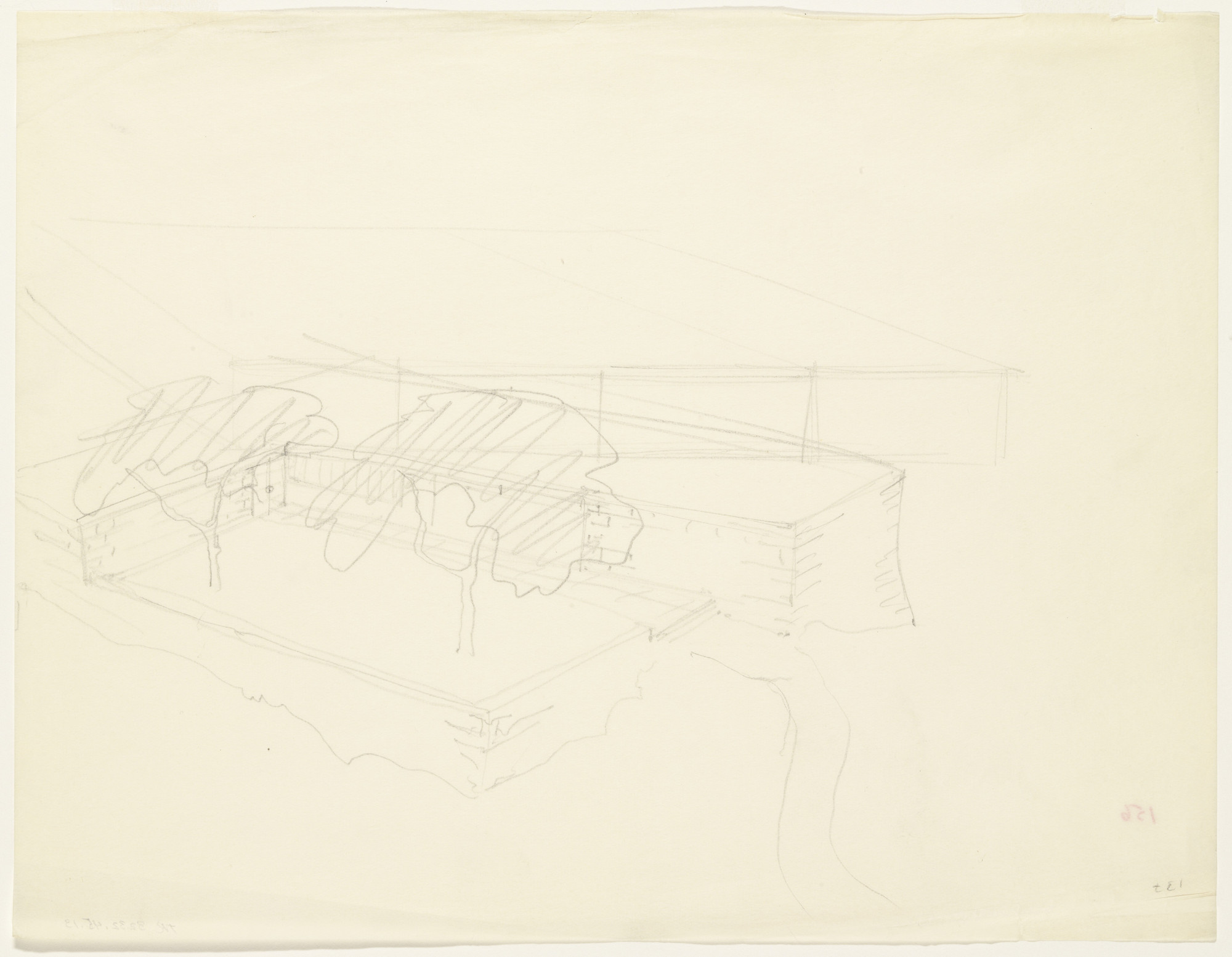 Ludwig Mies van der Rohe. Mountain House Project, no intended site known (possibly Merano, South Tyrol, Italy) (Perspective sketch)