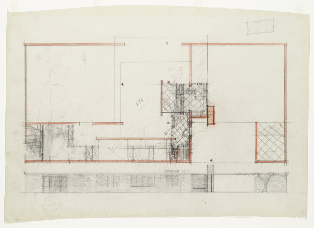 Ulrich Lange House Project, Krefeld, Germany, Plan and exterior elevation