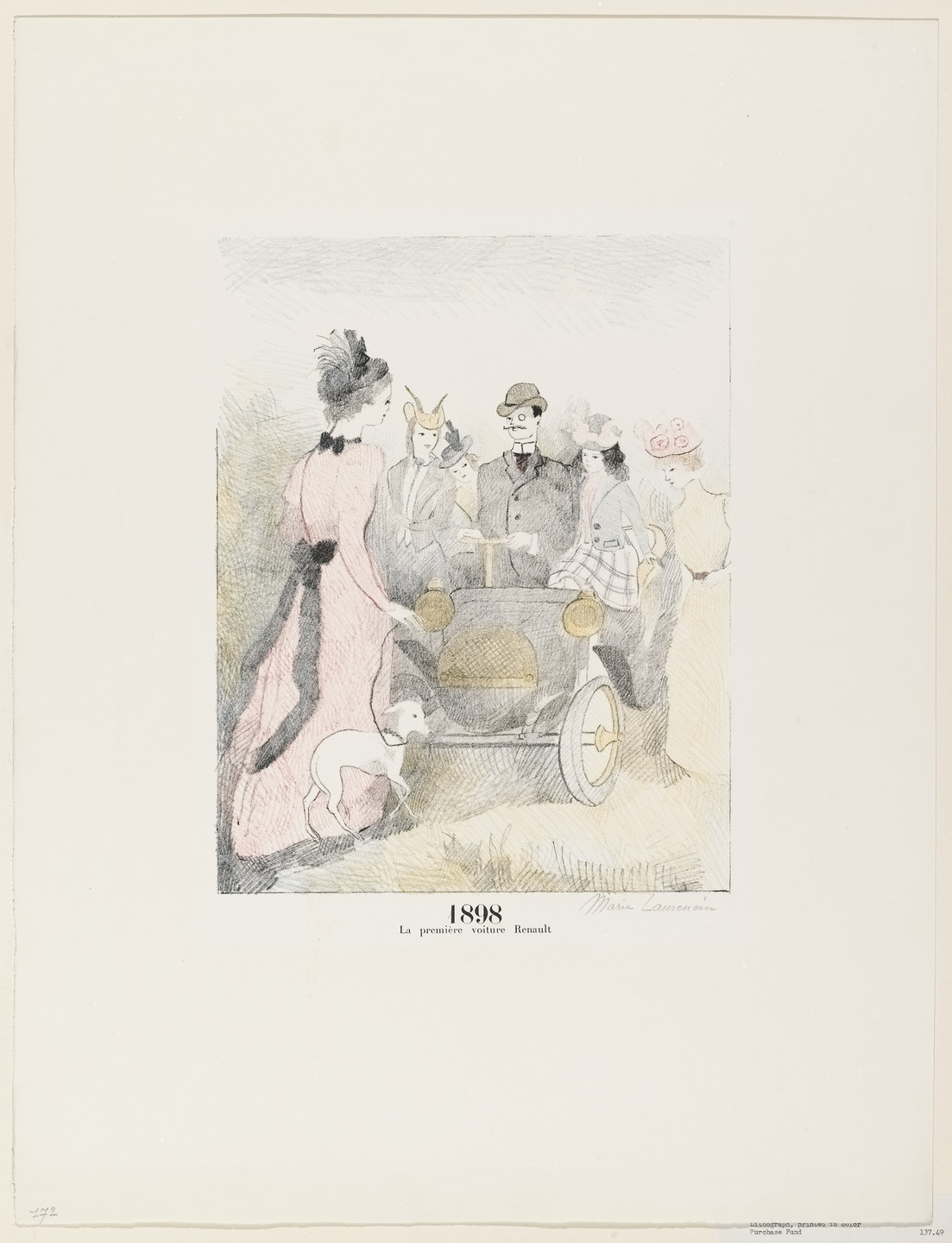Marie Laurencin. The First Renault Car, 1898 (La Première voiture Renault, 1898). 1936