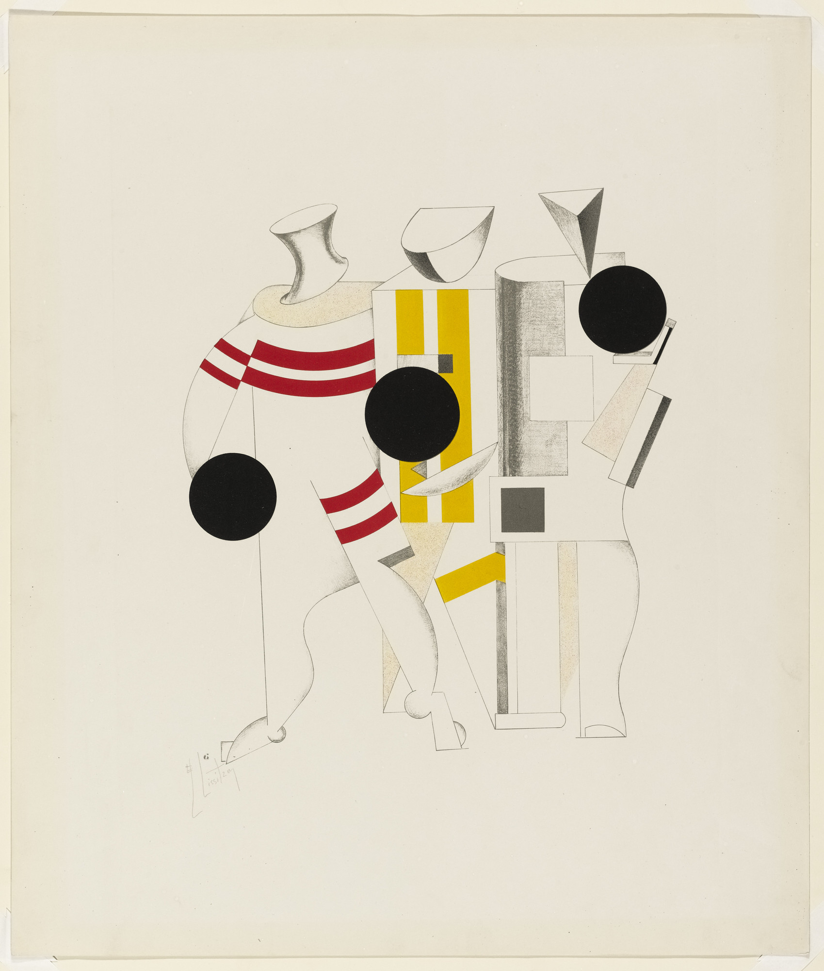 El Lissitzky. Sportsmen (Sportsmänner) from Figurines: The Three