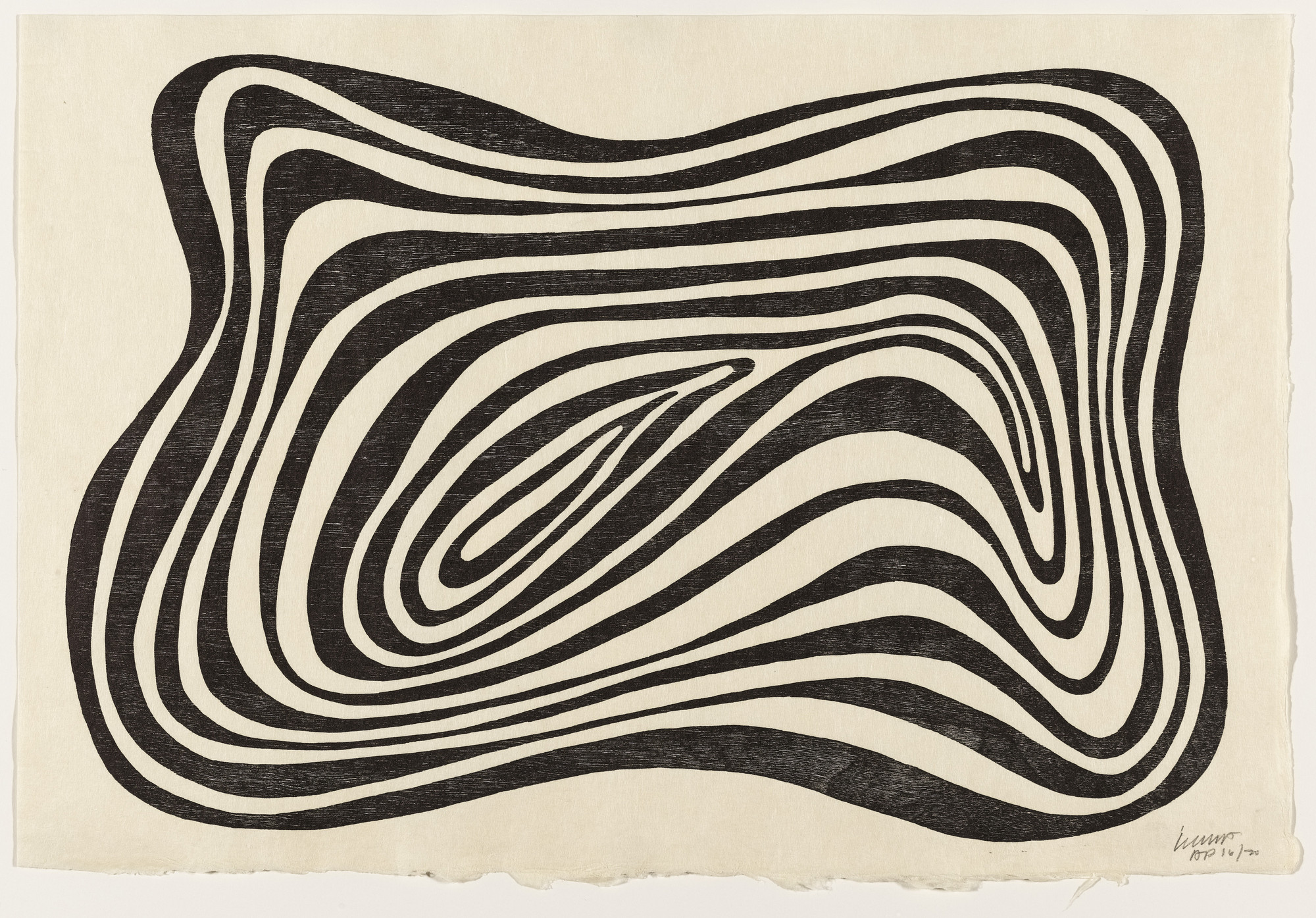 Sol LeWitt. Concentric Irregular Black and White Bands