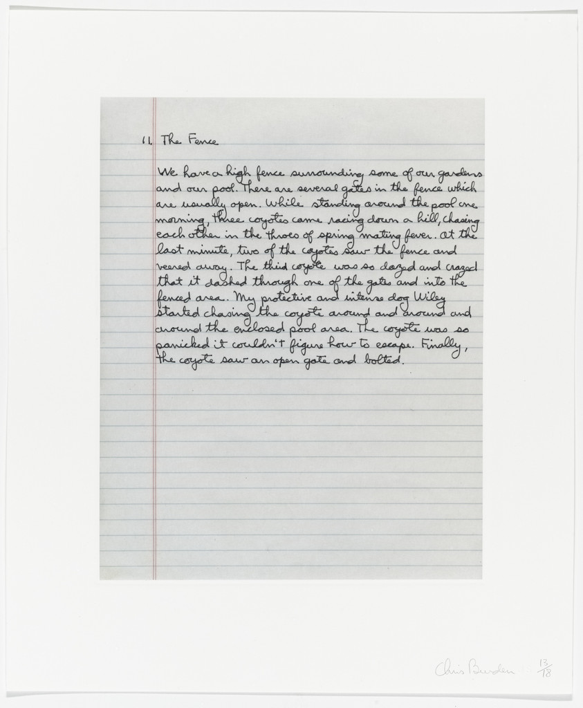 Untitled from Coyote Stories, Chris Burden, 2005