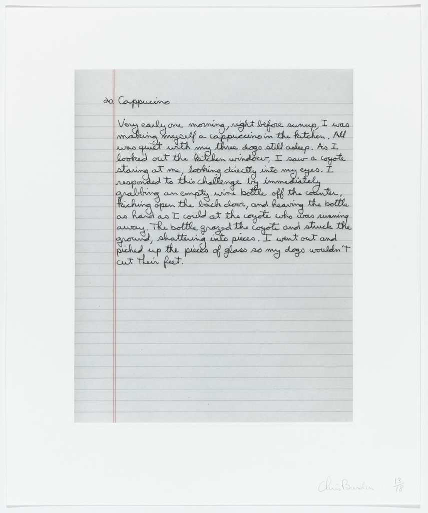 Untitled from Coyote Stories, Chris Burden, 2005