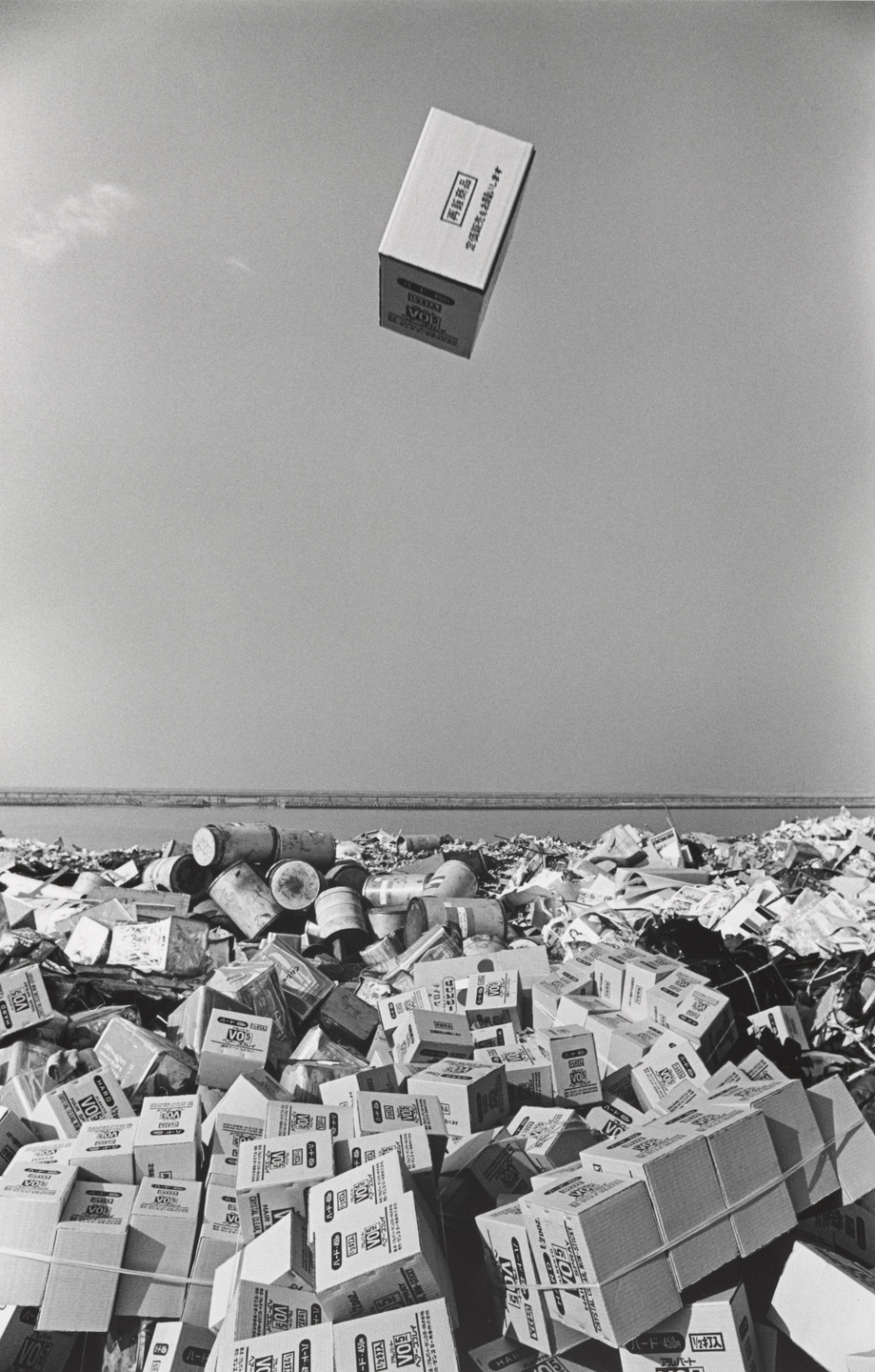 Ryoji Akiyama. Empty Box in its Way Down to a Reclamation Area, Tokyo. 1969