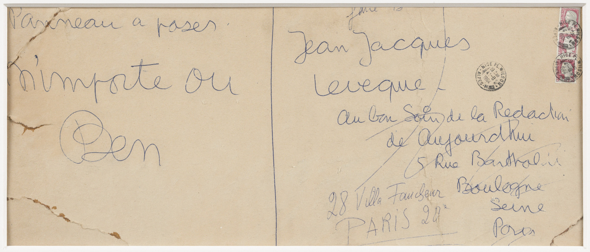 Ben Vautier. Partie du tout à Ben. 1960