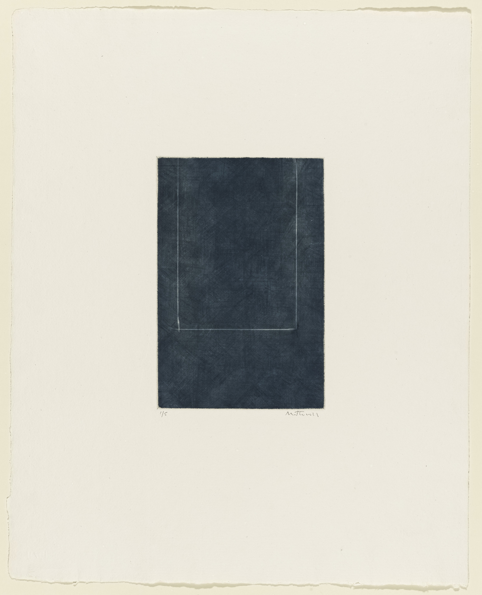 Robert Motherwell. Mezzotint in Indigo