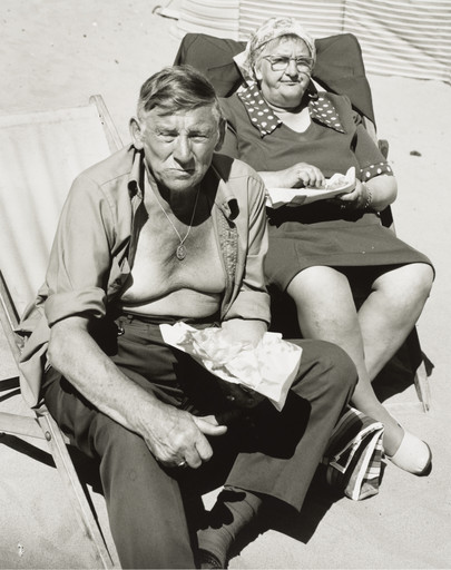 Couple Eating Fish and Chips, Whitley Bay, Tyneside