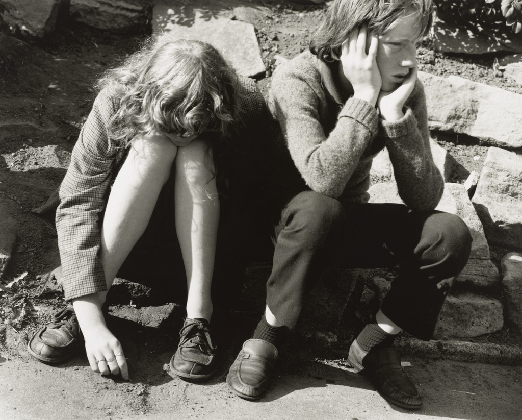 Brother and Sister Waiting, Whitley Bay, Tyneside
