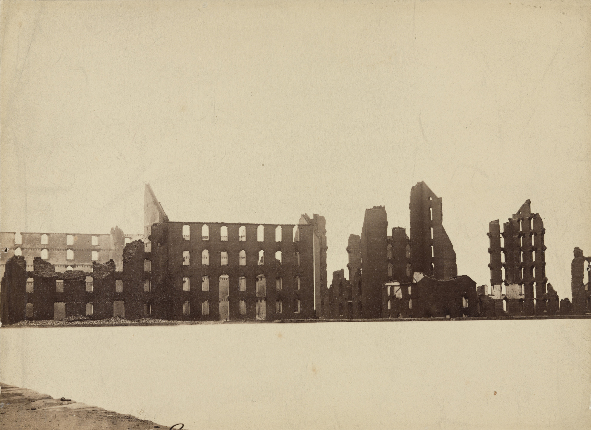 Mathew B. Brady (studio of). Ruins of Richmond. 1863-65