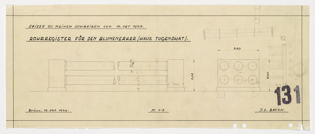 Tugendhat House, Brno, Czech Republic (Pipes for flower oriel)