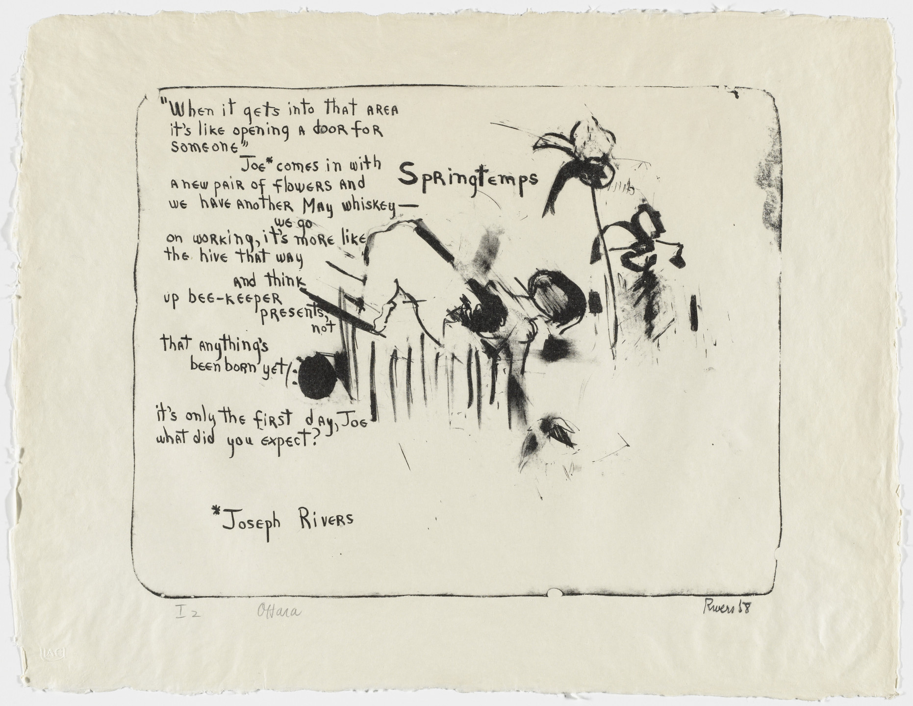 Larry Rivers. Springtemps from Stones. 1958, published 1960
