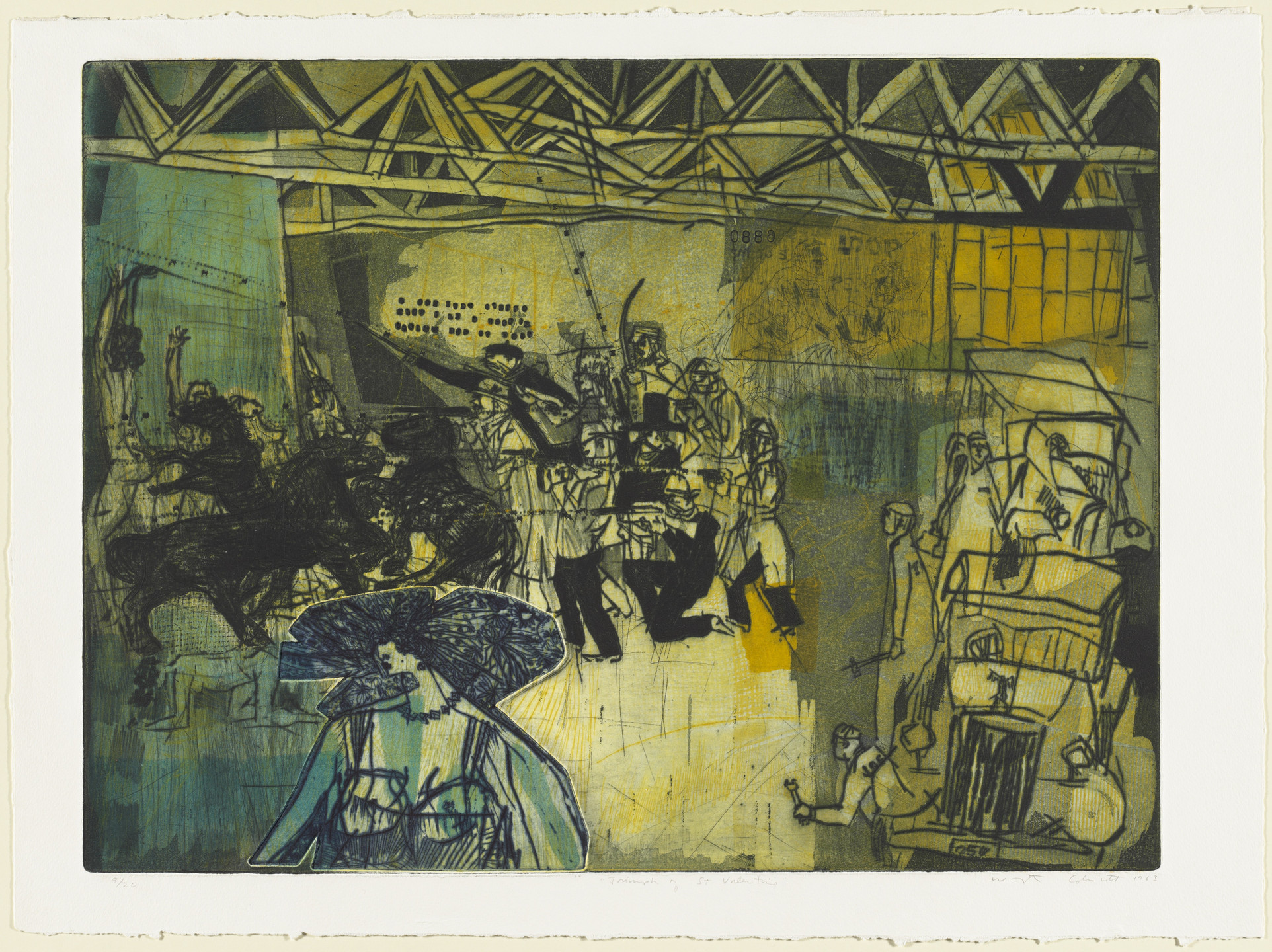 Warrington Colescott. Triumph of St. Valentine. 1963, published 1964