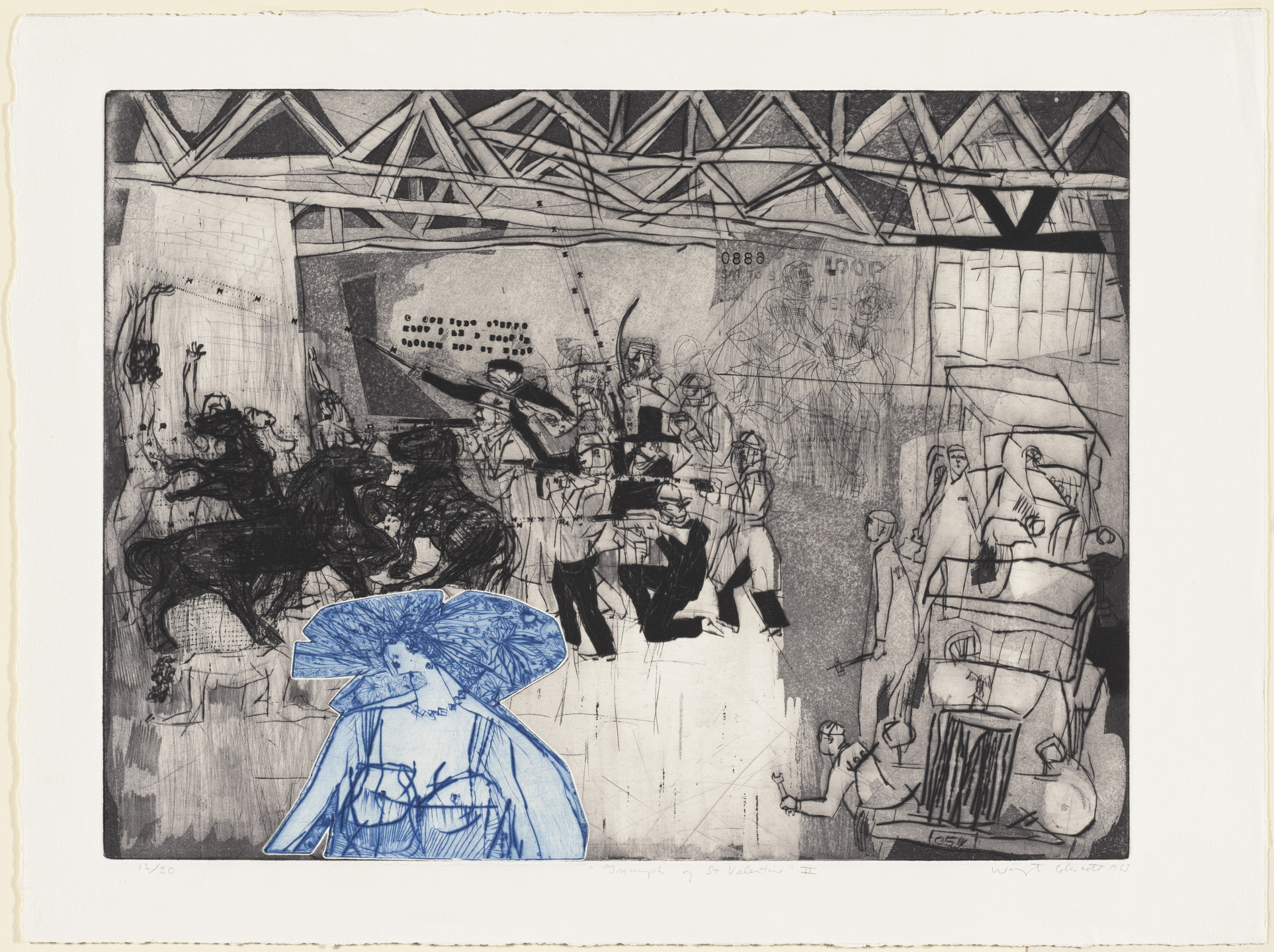 Warrington Colescott. Triumph of St. Valentine. 1963, published 1964